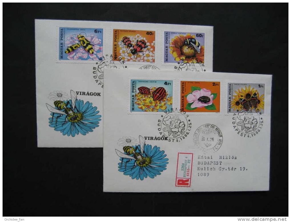 Ungarn 1980, Bestäubung Der Blumen Mi 3405A-3410A FDC`s - Abeilles