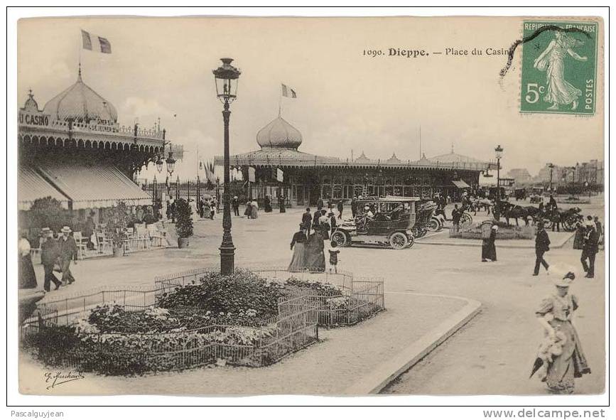 CPA DIEPPE - LA PLACE DU CASINO - Casinos