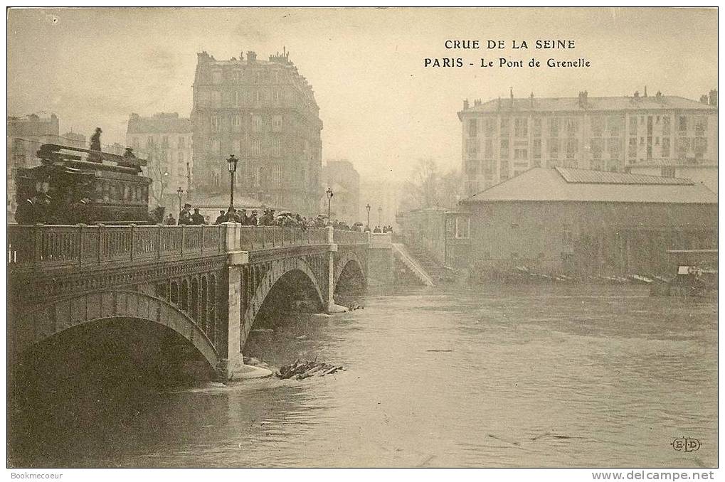 75  PARIS   LE PONT  DE GRENELLE      CRUE DE LA SEINE    C1870 - Inondations De 1910