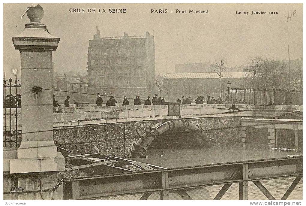 75  PARIS  PONT  MORLAND  CRUE  DE LA SEINE  LE 27 JANVIER 1910     C1876 - Inondations De 1910