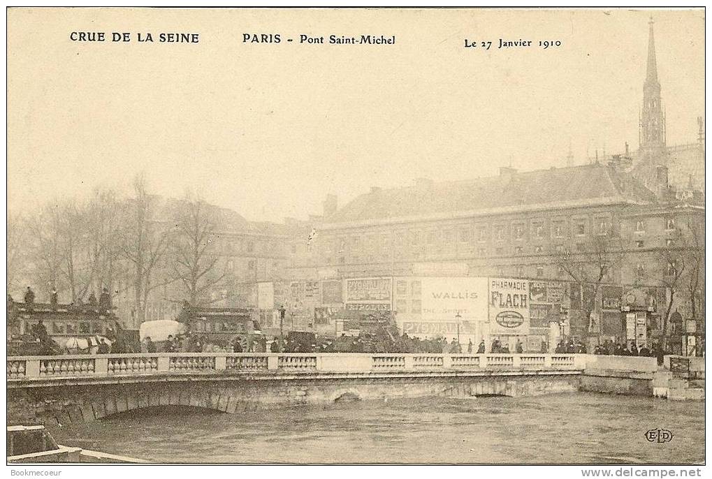75  PARIS  PONT SAINT  MICHEL    CRUE  DE LA SEINE 27 JANVIER 1910 - Inondations De 1910