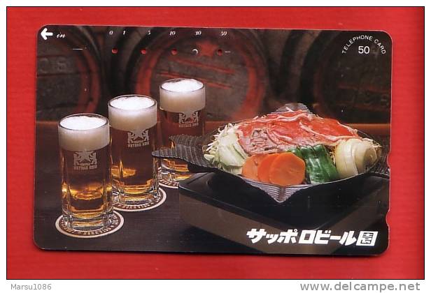 Japan Japon  Telefonkarte Télécarte Phonecard -  Bier   Beer  Bière  Cerveza - Food