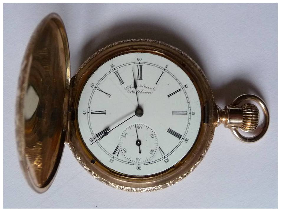 Montre Américaine, Marque: American Waltham , Gold Fill Pocket Watch, Runs - Relojes De Bolsillo