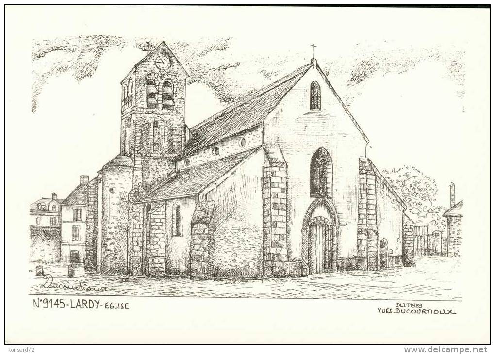 91 LARDY - Eglise  - Illustration Yves Ducourtioux - Lardy