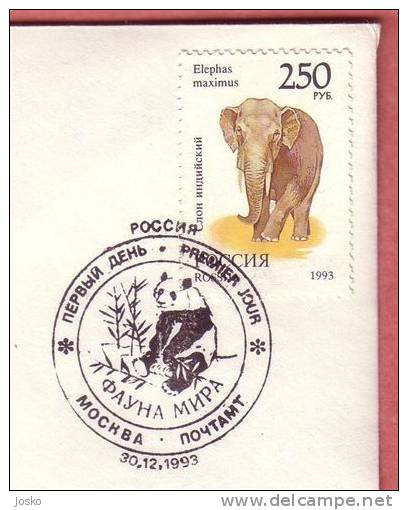 ELEPHANT - Elephas Maximus ( Russia FDC ) * Panda * éléphant Elefante Elefant Olifant Elephants Elefantes Animal Animals - Olifanten