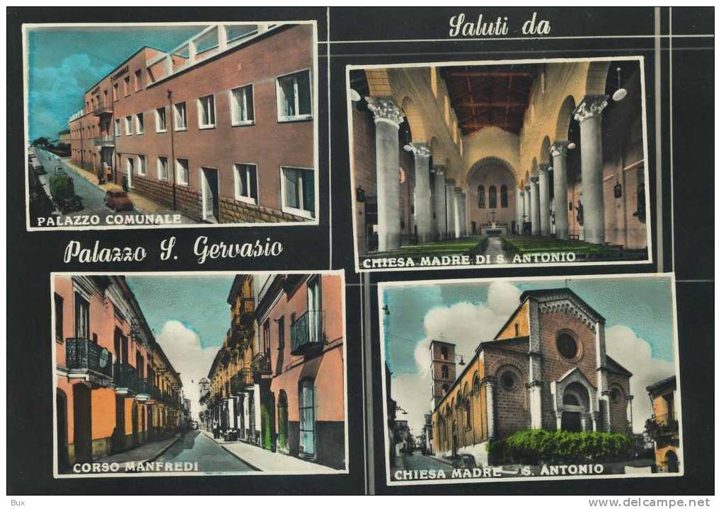 PALAZZO SAN GERVASIO BASILICATA -  POTENZA -    VIAGGIATA  COME DA FOTO  ACQUERELLATA - Potenza