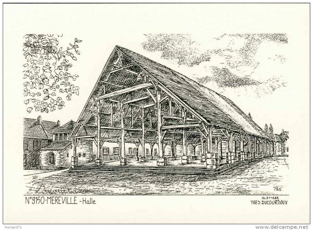 91 MEREVILLE - Halle  - Illustration Yves Ducourtioux - Mereville