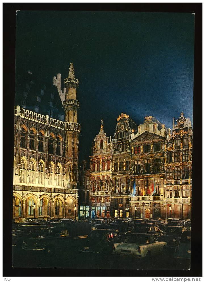 OLD PHOTO POSTCARD POSTAL BRUSSELS CARTE POSTALE CARS PANHARD SUNBEAM ALPINE - Brussel Bij Nacht