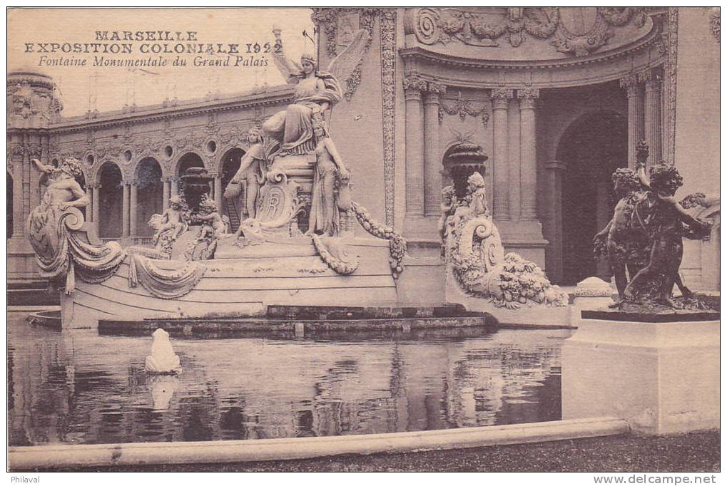 Exposition Coloniale Marseille 1922 : Fontaine Monumentale Du Grand Palais - Expositions