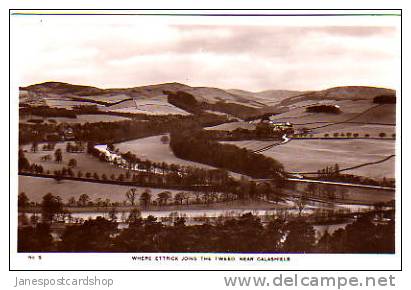 Nr. GALASHIELS Where Ettrick Joins The TWEED - Real Photo - Selkirkshire - The BORDERS - Scotland - Selkirkshire