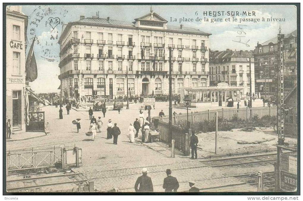 N°110 Obl. Sc HEYST-AAN-ZEE HEYST-SUR-MER S/C.P. Ill. Du 15-IX-1913 Vers Cöln.  Belle Frappe Et Vue D Ela Place De La Ga - 1912 Pellens