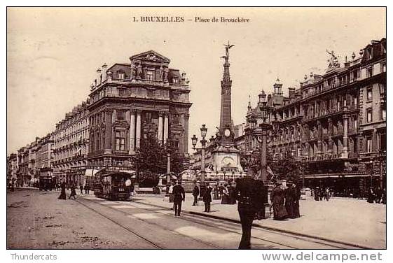 BRUSSEL BRUXELLES PLACE DE BROUCKERE ANIMATION TRAM CARTE DE PHOTO GRAND BAZAR ANSPACH - Trasporto Pubblico Stradale