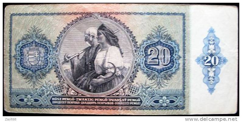 HUNGARY /  20  PENGO  ( PENG&#336; )   1941.  No.:  C 016  057817 - Hungary