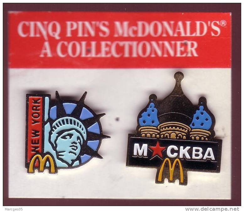 Lot´s De 2 Pin's McDonald´s, Etats-Unis, New York, Statut De La Liberté, Russie, Moscou, Mckba, Arthus Bertrand - McDonald's