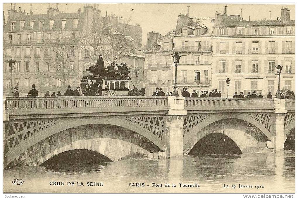 75  PARIS  PONT DE LA TOURNELLE  LE 27 JANVIER 1910  CRUE DE LA SEINE    C 1896 - Inondations De 1910