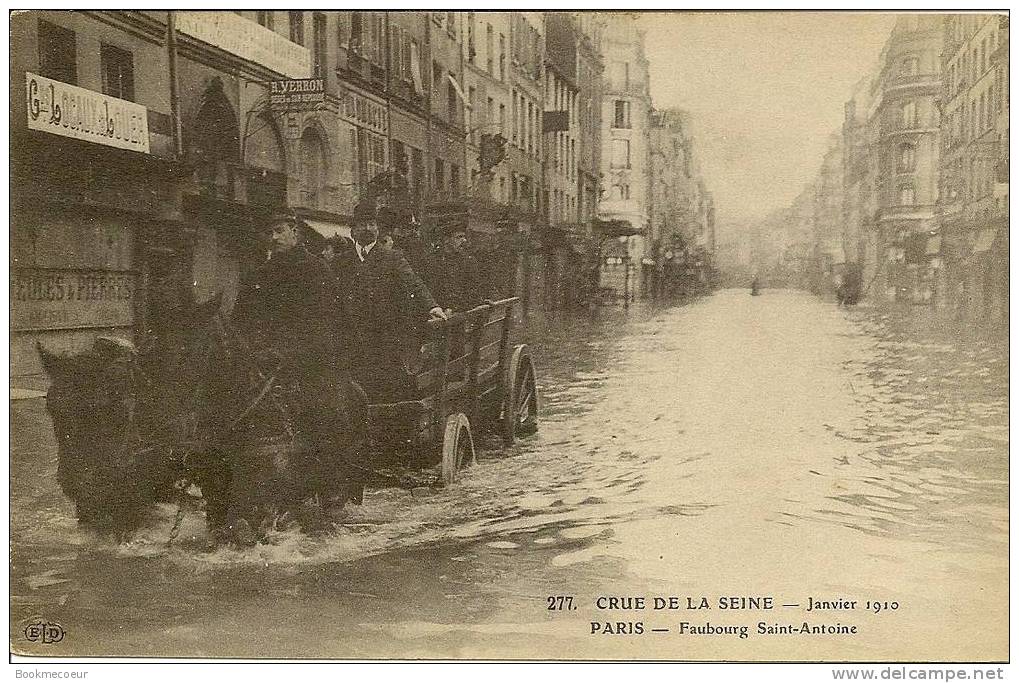 75  PARIS  FAUBOURG  SAINT ANTOINE   JANVIER 1910  CRUE DE LA SEINE      C 1904 - Inondations De 1910