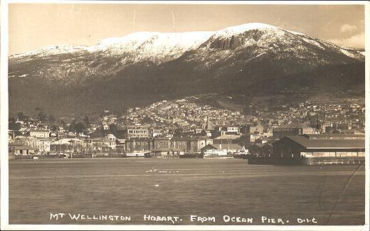 Mt. Wellington From Ocean Pier, Hobart, Australia. Real Photo - Hobart