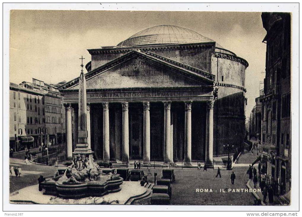 Ref 151 - ITALIE - ROMA - Il Pantheon - 1950 (Carte Semi-moderne Grand Format) - Pantheon