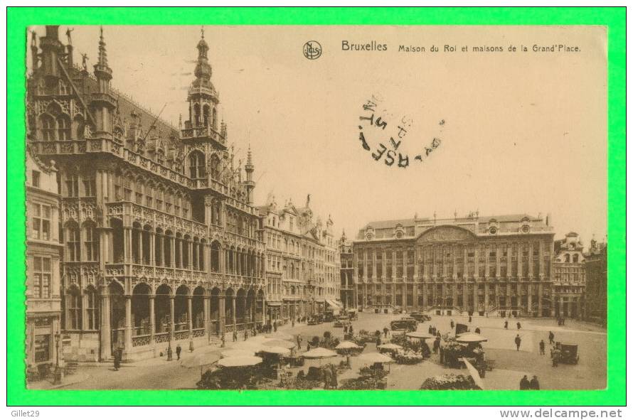 BRUXELLES - MAISON DU ROI - MAISONS DE LA GRAND´PLACE - ANIMÉE MARCHÉ - CIRCULÉE EN 1935 - - Marchés