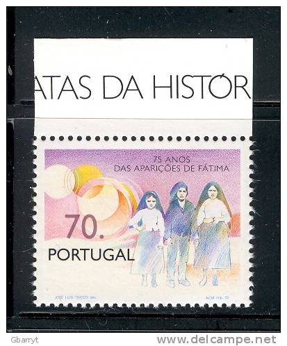 Portugal Scott # 1915 MNH VF Upper Margin Single With Selvedge.  Fatima. Christianity..............................H43 - Unused Stamps