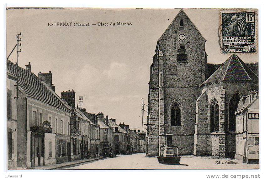 Carte Postale Ancienne Esternay - Place Du Marché - Esternay