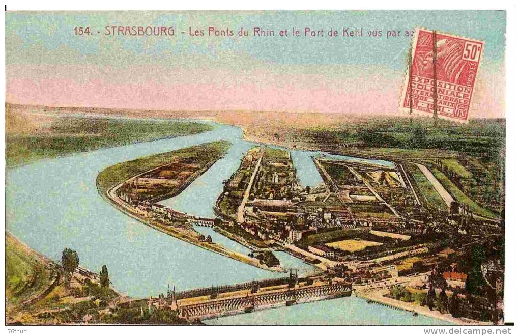 1931 - CPA - 67 STRASBOURG - Les Ponts Du Rhin Et Le Port De Kehl Vus Par Avion - Strasbourg