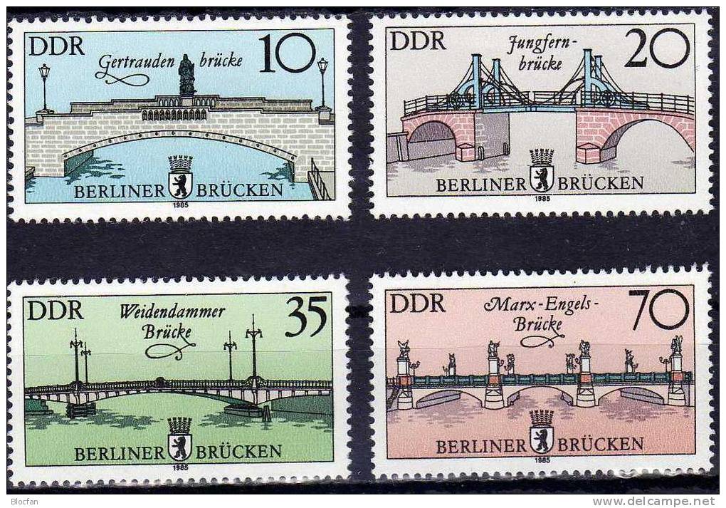 Gedenkblatt Jubiläum 1987 750 Jahre Berlin DDR 2972/5 ** Plus GBl.298/2 SST 16€ Bridge Document From Germany - 1st Day – FDC (sheets)