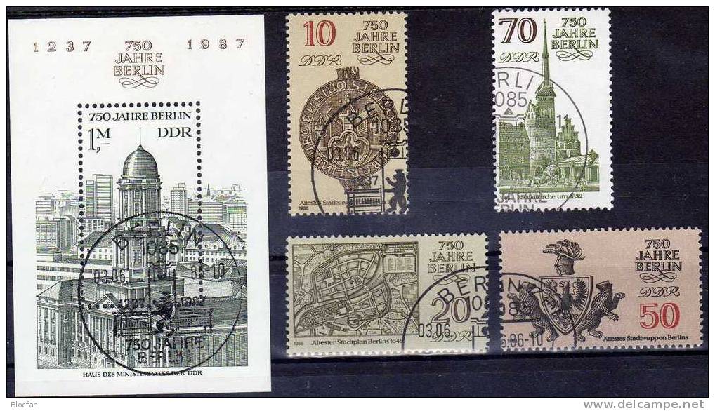 Gedenkblatt 750 Jahre Berlin 3023/6, Block 84 Plus GBl. 298/3 SST 14€ Jubiläum 1987 Architectur Document From Germany - 1° Giorno – FDC (foglietti)