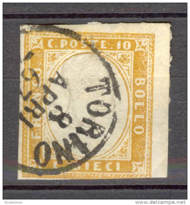 Italy Former States Sardinia 1862 Mi. 11a King Viktor Emanuel II Deluxe Inverted TORINO 1867 Cancel !! - Sardegna