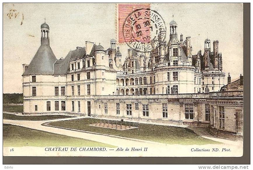 41-CHAMBORD, Le Château Aile Henri II Superberbement Colorisée-carte En Parfait état - Chambord