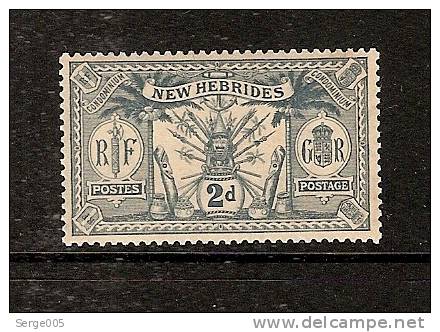 NOUVELLES HEBRIDES    VENTE No P2  /  92   MH**   1921   Bristis Issues  CA Script - Other & Unclassified