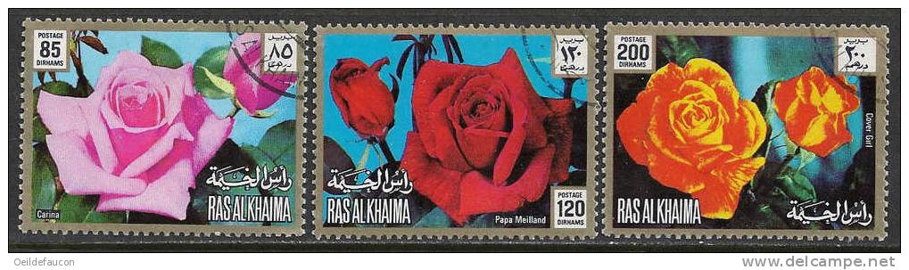 ARABIE DU SUD-EST - RAS AL KHAIMA - Yvert - Roses ( 6 Valeurs ) - Ra's Al-Chaima