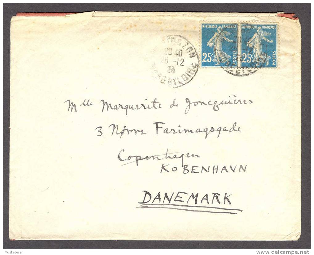 France ...TRAZON Indre Et Loire Cancel Cover 1923 To Copenhague Danemark - Storia Postale