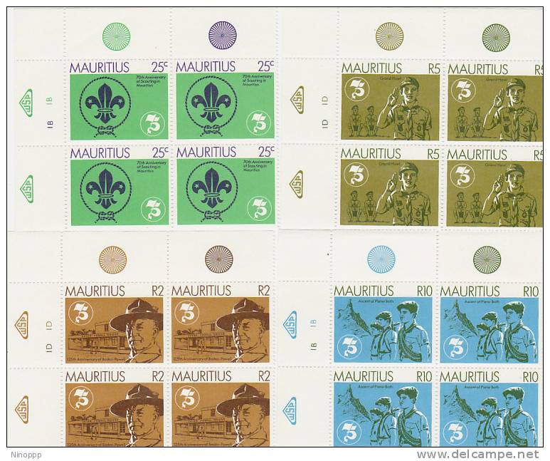 Mauritius-1982 75th Anniversary Of Scouting Set Block Of 4 MNH - Other & Unclassified