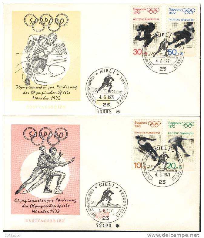 Jeux Olympiques Sapporo 1972 Allemagne  FDC Ice  Hockey  Glace Hockey Ghiaccio - Winter 1972: Sapporo