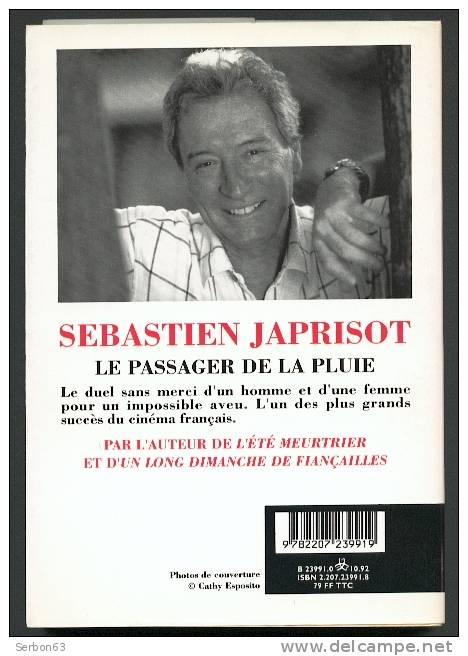 LIVRE NEUF SEBASTIEN JAPRISOT AUTEUR MARSEILLAIS, AUVERGNAT... BOURBONNAIS LE PASSAGER DE LA PLUIE DENOEL - Denoel, Coll. Policière