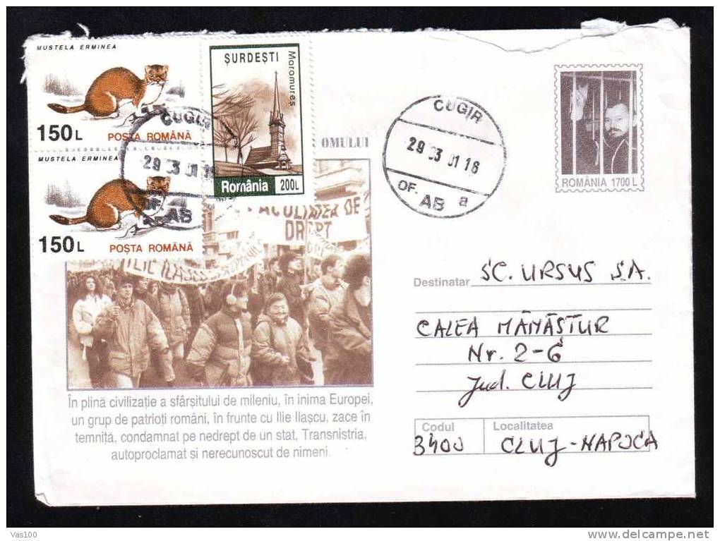 Nice Franking 3 Stamp Animal Pair  2003 On  Cover. - Covers & Documents