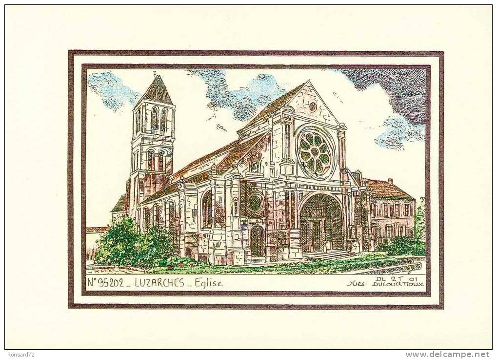 95 LUZARCHES - Eglise  - Illustration Yves Ducourtioux - Luzarches