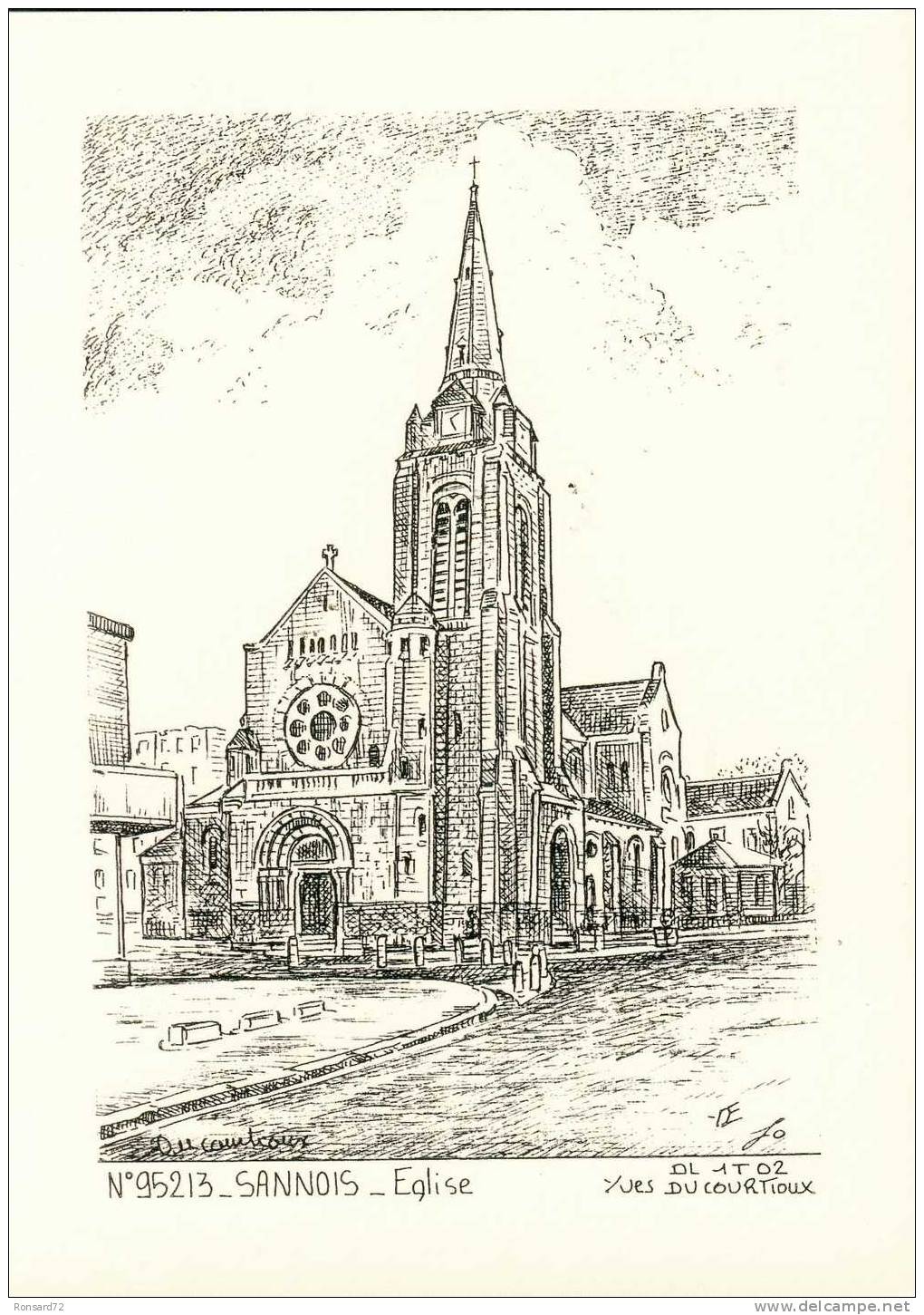 95 SANNOIS - Eglise  - Illustration Yves Ducourtioux - Sannois