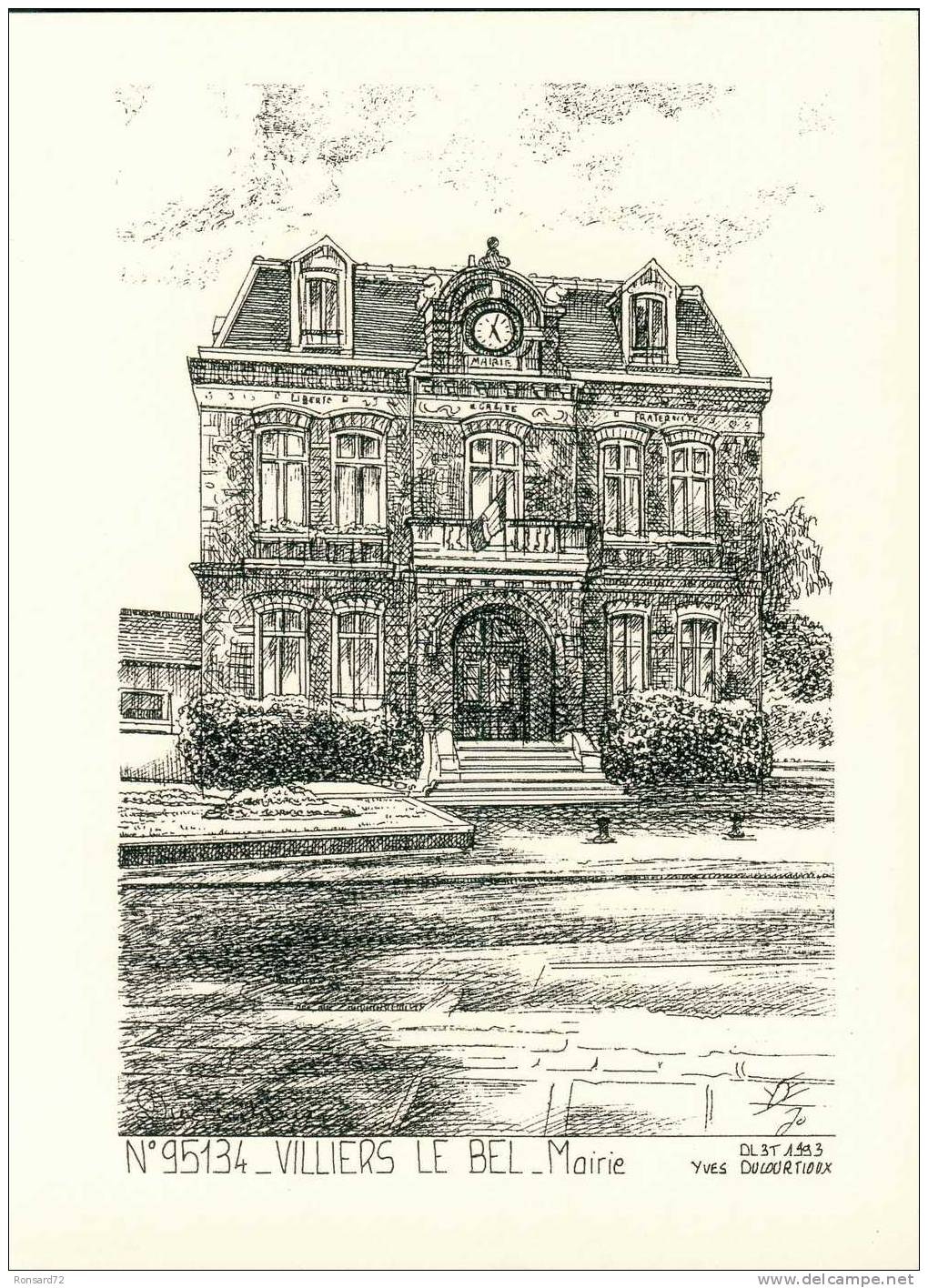 95 VILLIERS LE BEL - Mairie  - Illustration Yves Ducourtioux - Villiers Le Bel