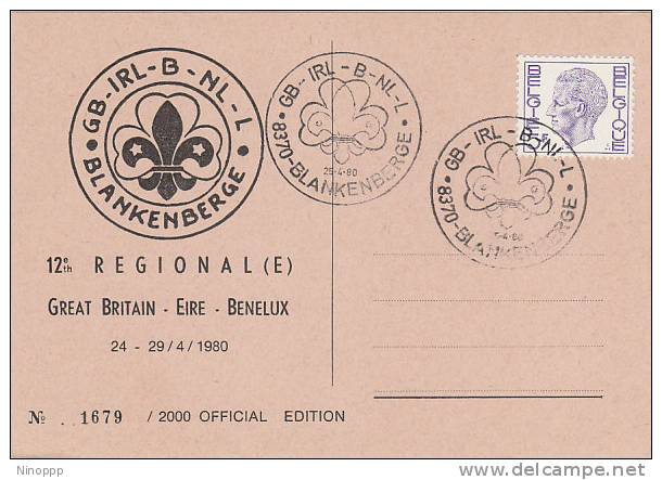 Belgium-1980 12th Regional Scout Meeting Souvenir Card - Other & Unclassified