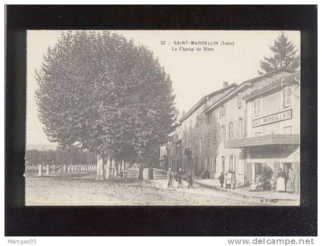 Saint Marcellin Le Champ De Mars édit.B.F. N° 22 Café Marseillais   Belle Carte - Saint-Marcellin