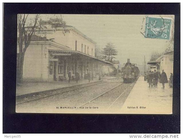 Saint Marcellin Vue De La Gare édit.oilier Couleur Toilée Animée Train Chemin De Fer  Belle Carte - Saint-Marcellin