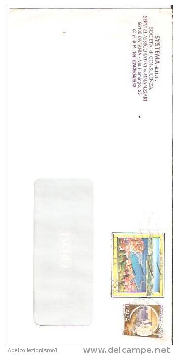 30188)lettera Sistema S.n.c. Con 600£ Località Italiane + 150£ Castelli + Annullo - 1981-90: Storia Postale