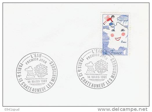 1981  France  FDC  Eau Acqua Water  Sur Enveloppe - Zonder Classificatie