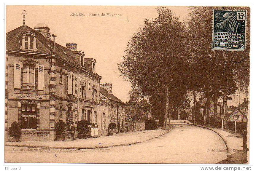 Carte Postale Ancienne Ernée - Route De Mayenne - Ernee