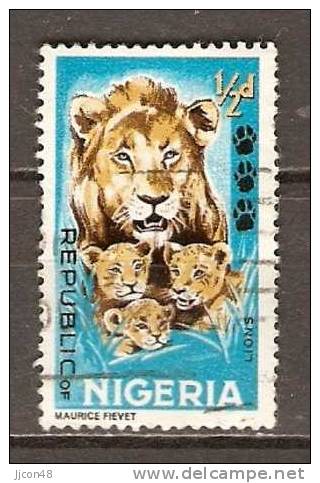 Nigeria 1965  1/2d  (o) Lion And Cubs - Nigeria (1961-...)