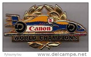 ARTHUS BERTRAND - Trés Joli Pin's  VOITURE F1 "WORLD CHAMPIONS" Canon - Arthus Bertrand