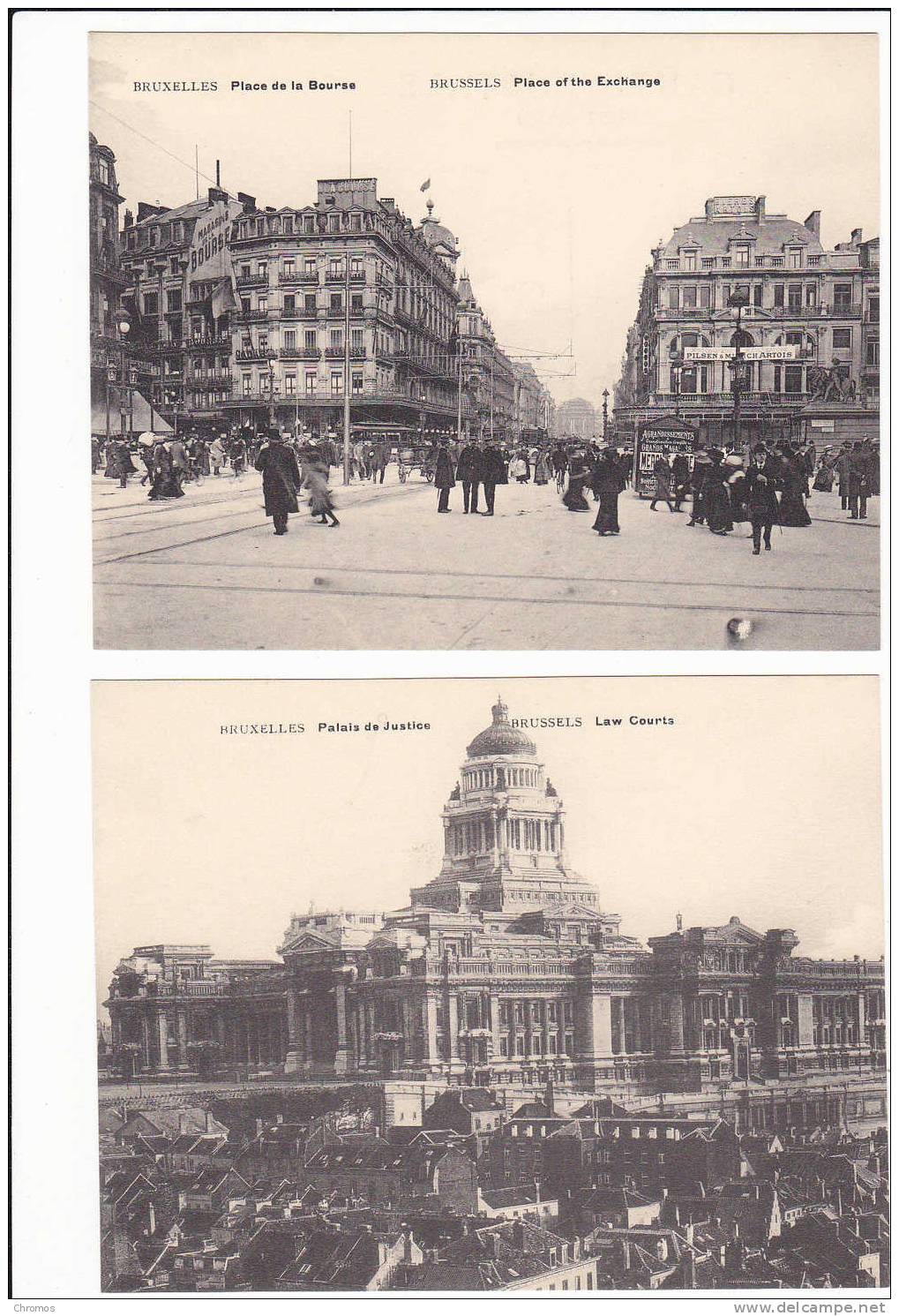 Lot De 12 Très Grande (!!!) Anciennes Cartes Postales De Bruxelles - Lots, Séries, Collections