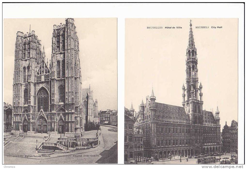 lot de 12 très grande (!!!) anciennes cartes postales de Bruxelles